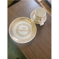 30 Anniversary goldrim  plate/cup /saucer
