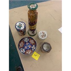 Goldemare hand painted / orange flower/ vintage vase