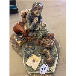 old man & dog ornament