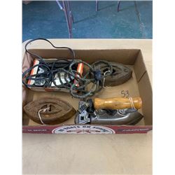 2 sad irons 2 older electric irons