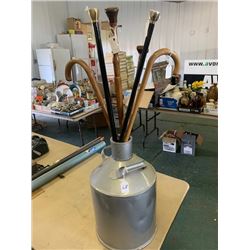 cream can with 6 walking cans