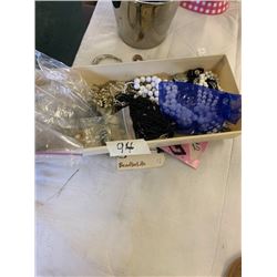 tray of antique jewelry assorted