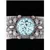 Image 3 : Navajo Tufa Cast Kingman Spider Web Turquoise Cuff