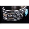 Image 8 : Navajo Tufa Cast Kingman Spider Web Turquoise Cuff