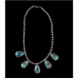 Navajo Sterling & Tibetan Turquoise Necklace