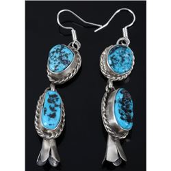 Navajo B. Lee Kingman Turquoise Blossom Earrings