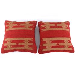 Tetro Red Churro Wool Set of Two Pillows by J.Ruiz