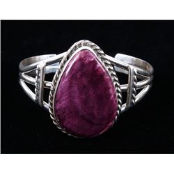 Navajo B Lee Purple Spiny Oyster Sterling Bracelet