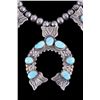 Image 10 : Navajo Kingman Turquoise & Sterling Squash Blossom