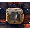 Image 13 : Early 1900's Humpback Steamer Metal Plated Trunk