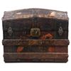 Image 9 : Early 1900's Humpback Steamer Metal Plated Trunk