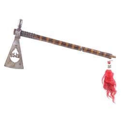 American Indian Double Batwing Pipe Tomahawk 19th