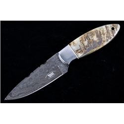 M.T. Knives of Bozeman Rams Horn Damascus Knife