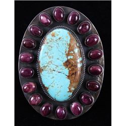 Navajo Kingman Turquoise, Purple Spiny Oyster Ring
