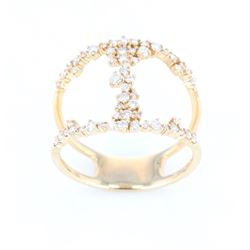 Modern Diamond Millennium Designer 14K Ring