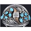 Image 2 : Navajo Kingman Turquoise & Bear Claw Bracelet