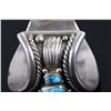 Image 8 : Navajo Kingman Turquoise & Bear Claw Bracelet