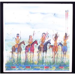 Original Watercolor by Crow Native Leland Stewart