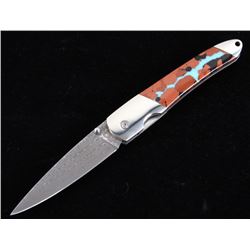 Vein Turquoise & Raindrop Damascus Knife