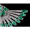 Image 10 : Great Gatsby Peacock Feather Emerald 18K Earrings