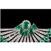 Image 4 : Great Gatsby Peacock Feather Emerald 18K Earrings