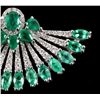 Image 5 : Great Gatsby Peacock Feather Emerald 18K Earrings