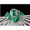Image 9 : Great Gatsby Peacock Feather Emerald 18K Earrings