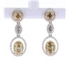 Image 1 : Fancy Colored Diamond 14K Gold Dangle Earrings