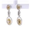 Image 2 : Fancy Colored Diamond 14K Gold Dangle Earrings