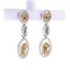 Image 3 : Fancy Colored Diamond 14K Gold Dangle Earrings