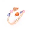 Image 4 : Multi-Colored Sapphire & Diamond 14K Ring