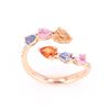 Image 5 : Multi-Colored Sapphire & Diamond 14K Ring