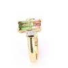 Image 8 : Bi-Color Watermelon Tourmaline & Diamond Ring