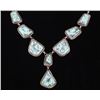 Image 2 : Navajo B. Lee Number 8 Turquoise & Silver Necklace