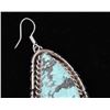 Image 10 : Navajo B. Lee Number 8 Turquoise & Silver Earrings