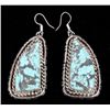 Image 1 : Navajo B. Lee Number 8 Turquoise & Silver Earrings