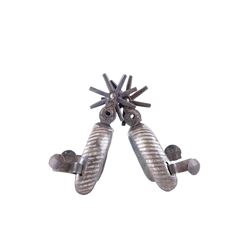 19th Century Vaquero Double Mounted Silver Spurs