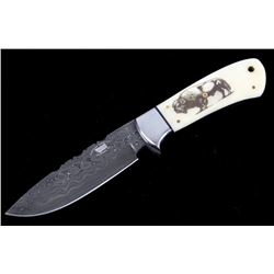 Yellowstone Buffalo Scrimshaw Damascus M.T. Knives