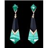 Image 1 : Great Gatsby Malachite & Onyx Diamond Earrings