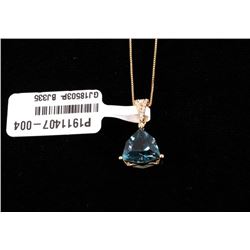 London Blue Topaz & Diamond 14K Necklace