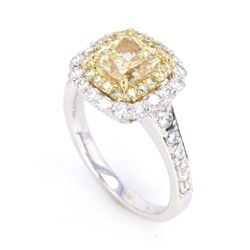 RARE VVS2 Fancy Yellow Diamond 2.02ct in 18K Ring