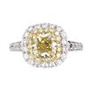 Image 2 : RARE VVS2 Fancy Yellow Diamond 2.02ct in 18K Ring