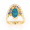 Image 2 : Australian Lightning Ridge Opal 18K Gold Ring