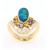 Image 6 : Australian Lightning Ridge Opal 18K Gold Ring