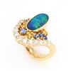 Image 7 : Australian Lightning Ridge Opal 18K Gold Ring
