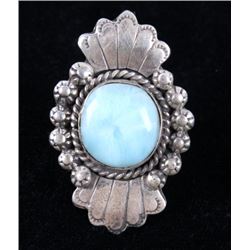 Navajo A. Johnson Larimar & Sterling Silver Ring
