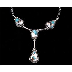 Navajo White Buffalo, Turquoise & Copper Necklace