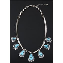 Navajo Egyptian Turquoise & Sterling Necklace