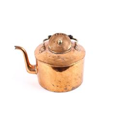 19th C. Copper Dovetail Penn. Gooseneck Kettle