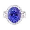 Image 1 : Deep Violet Blue Tanzanite AAA 9.53 ct. PT950 Ring